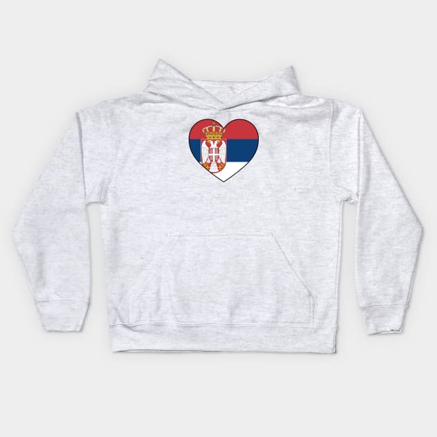 Heart - Serbia Kids Hoodie by Tridaak